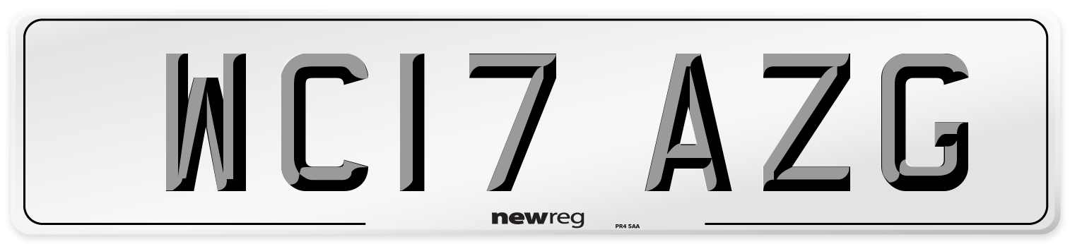 WC17 AZG Number Plate from New Reg